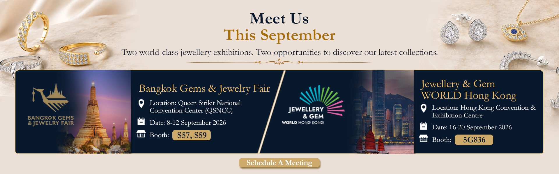 banner of the dates and other details of our upcoming trade show events in Thailand & Hong Kong